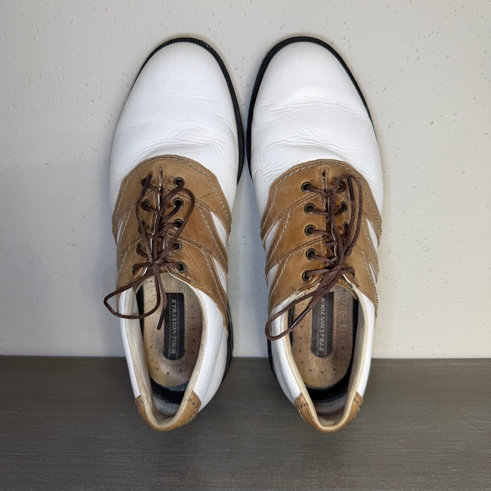 adidas White and Tan Men's Oxfords - Picture 3 of 11